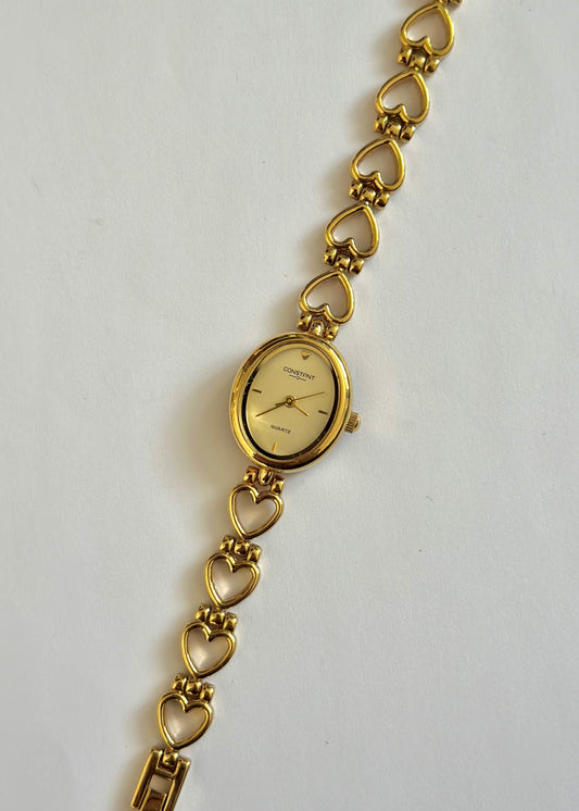 Dainty Heart Gold Watch