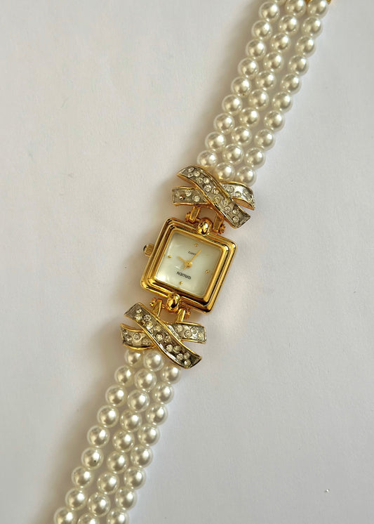 Faux Pearl Watch