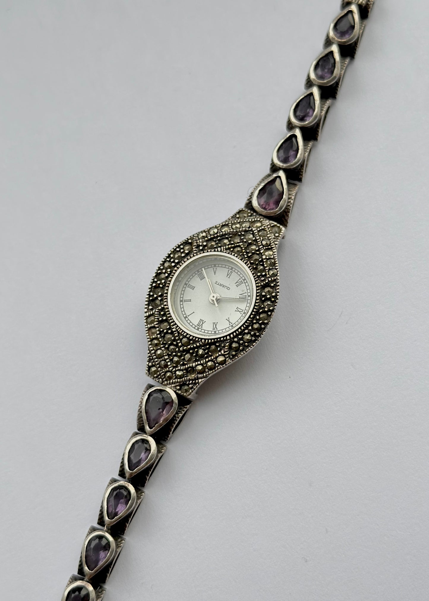 Sterling Silver Amethyst Watch