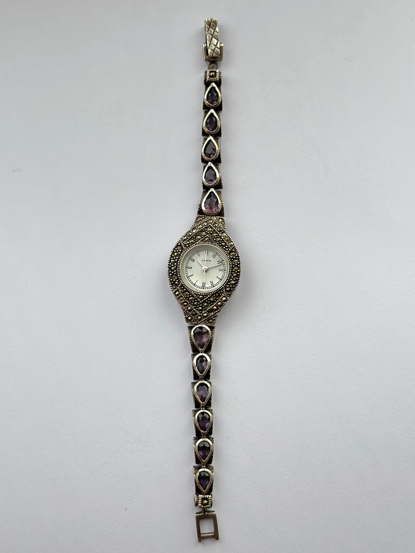 Sterling Silver Amethyst Watch