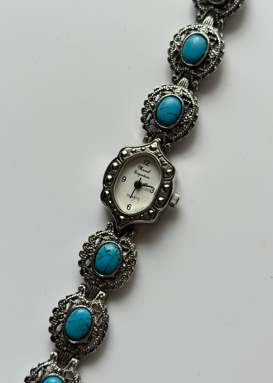 Blue Stone Silver Watch