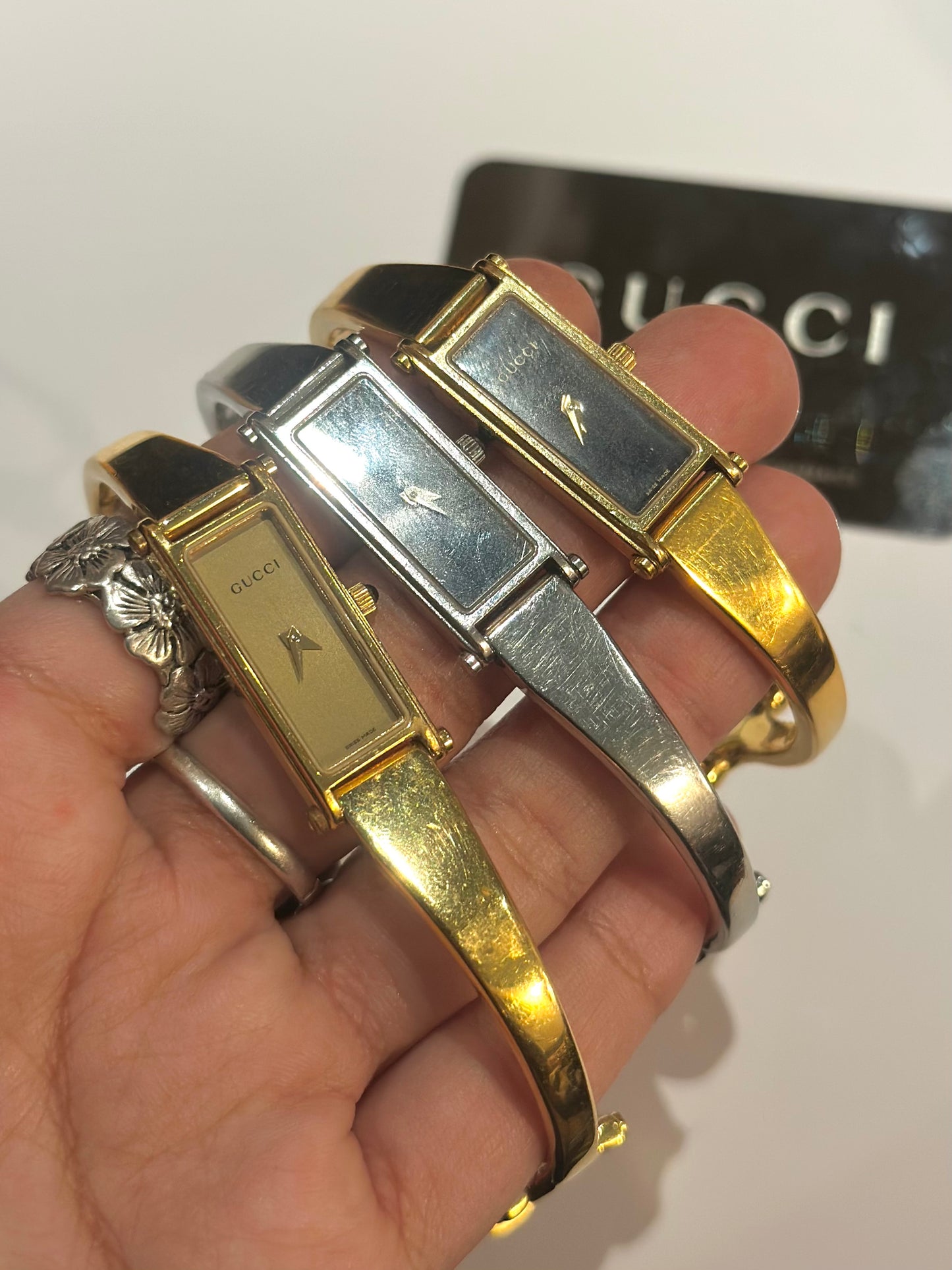 Gucci Bangle Gold Face Watch