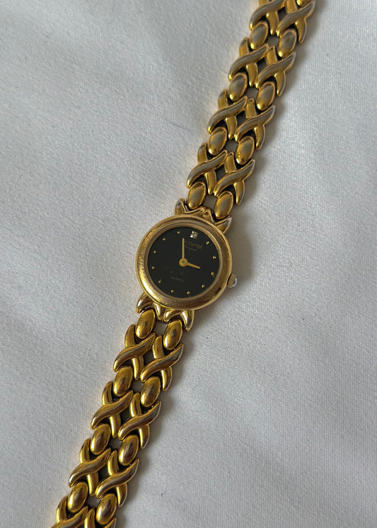 Black Dial Gold Watch