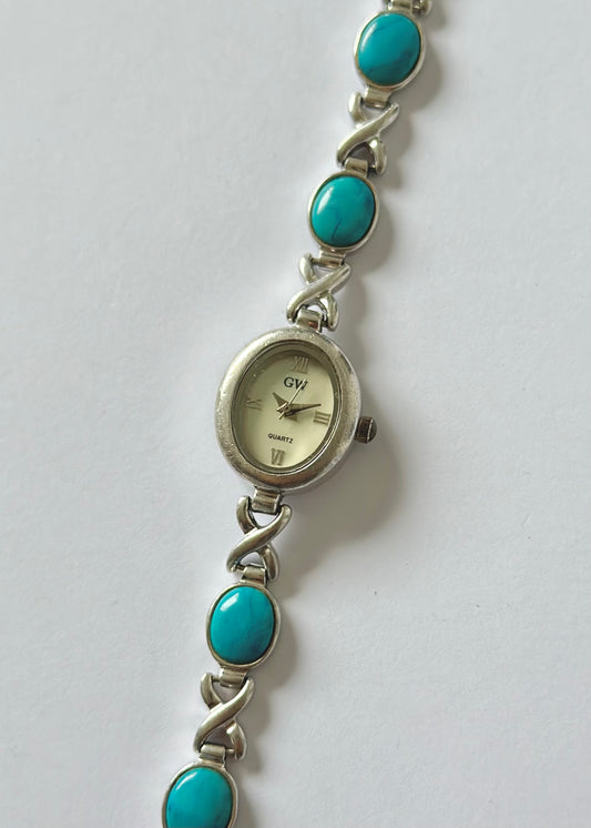 Sterling Silver Topaz Watch