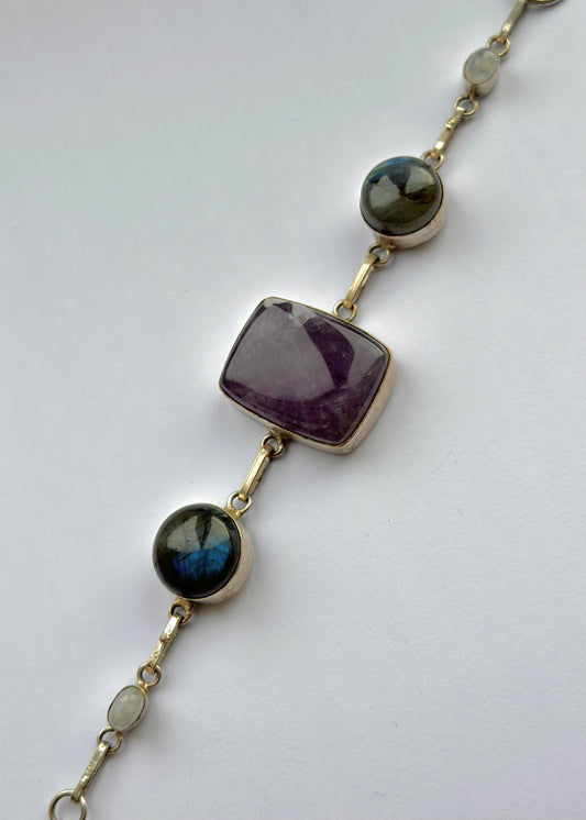 Sterling Silver Stone Bracelet