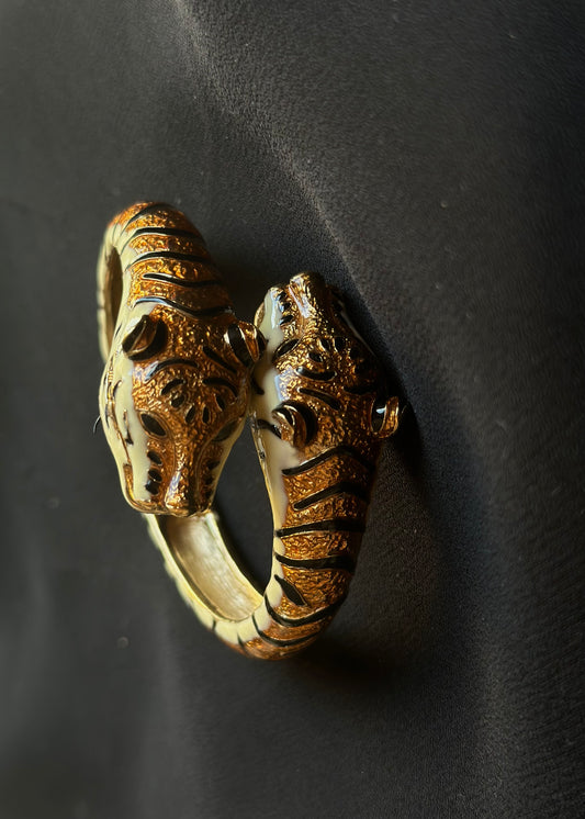 Enamel Tiger Bangle Watch