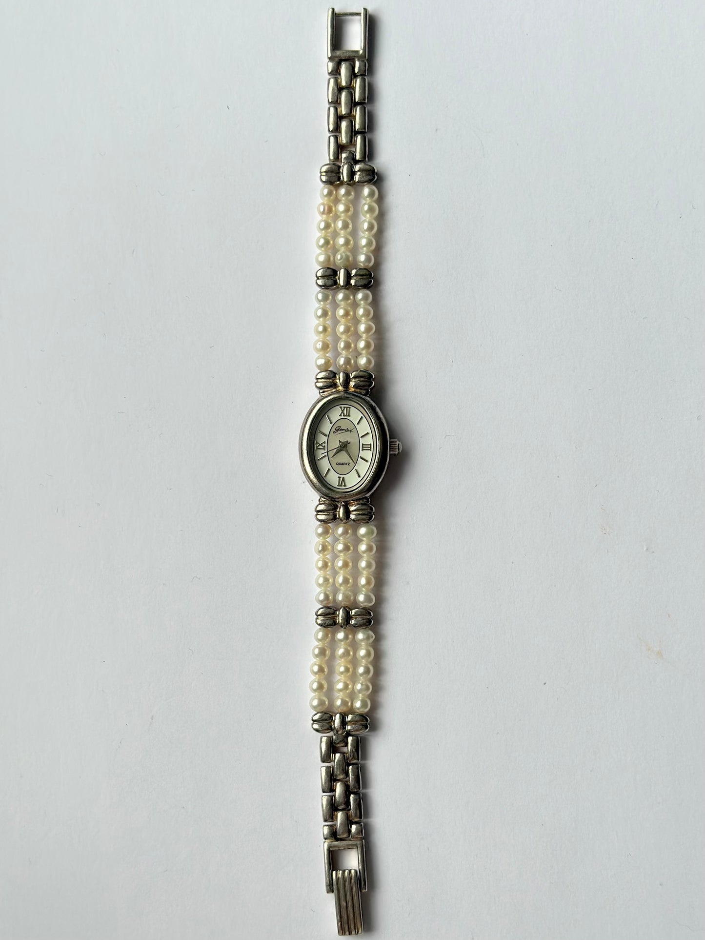 Sterling Silver Real Pearls Watch