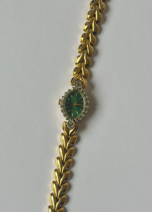Rare Gold Green Diamond Watch