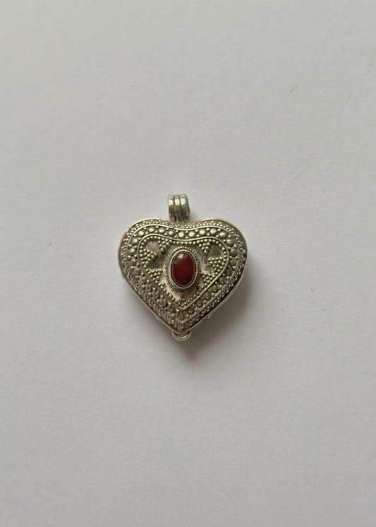 Sterling Silver Carnelian Heart Pendant