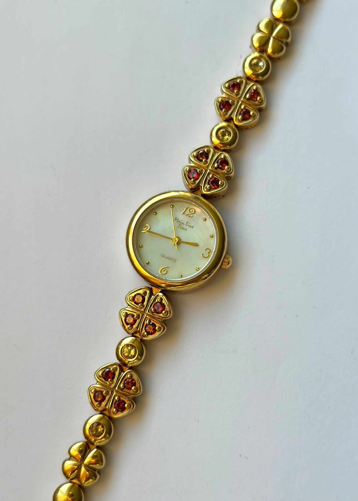 Gold Red Stone Watch (small wrists)