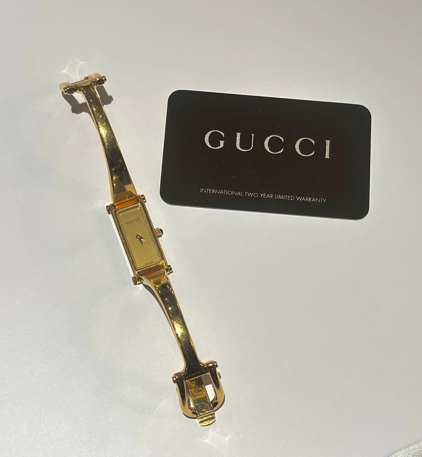 Gucci Bangle Gold Face Watch
