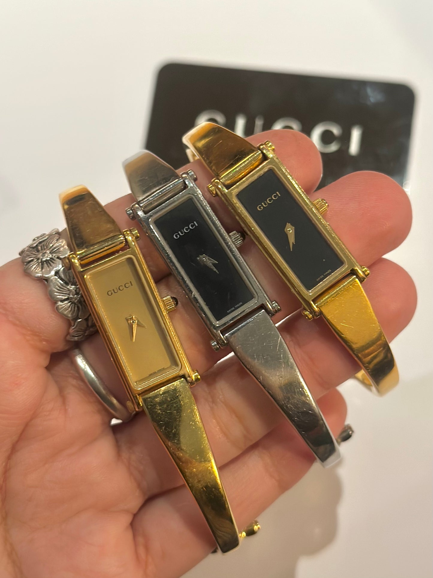Gucci Bangle Gold Face Watch