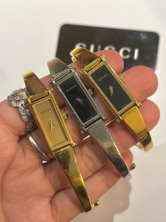 Gucci Bangle Gold Face Watch