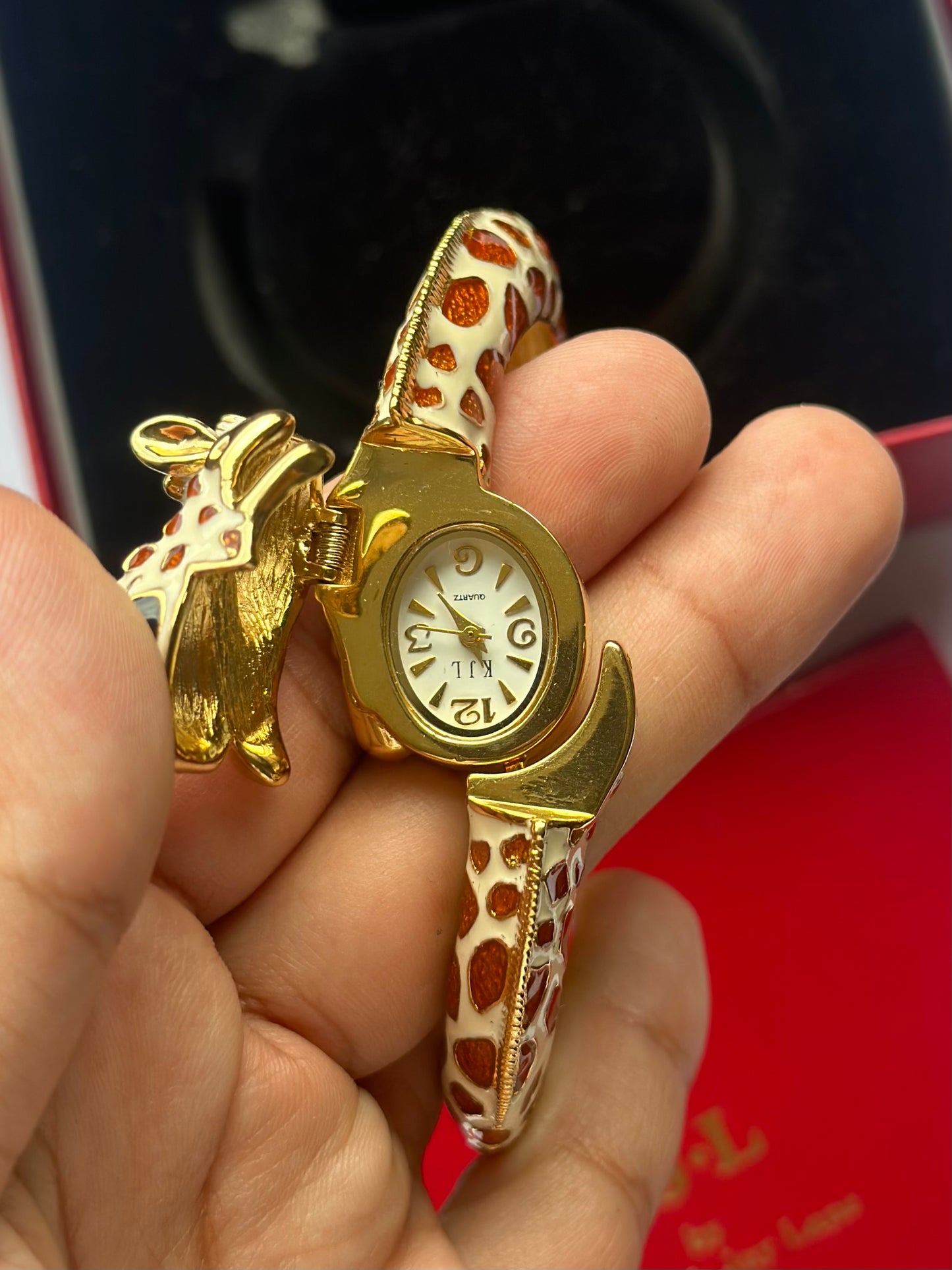 1990s Enamel Giraffe Watch