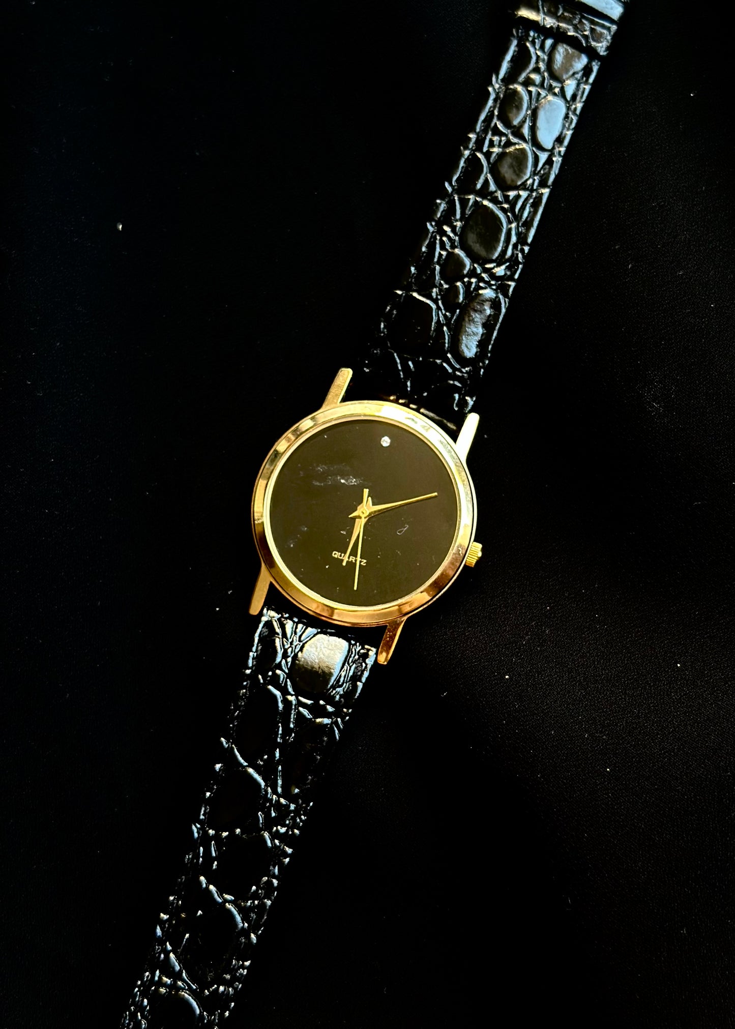 Genuine Leather Diamond Watch