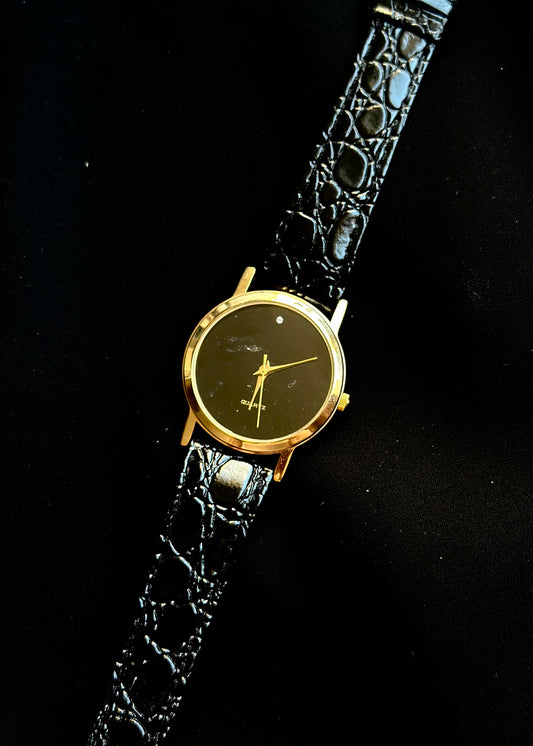 Genuine Leather Diamond Watch