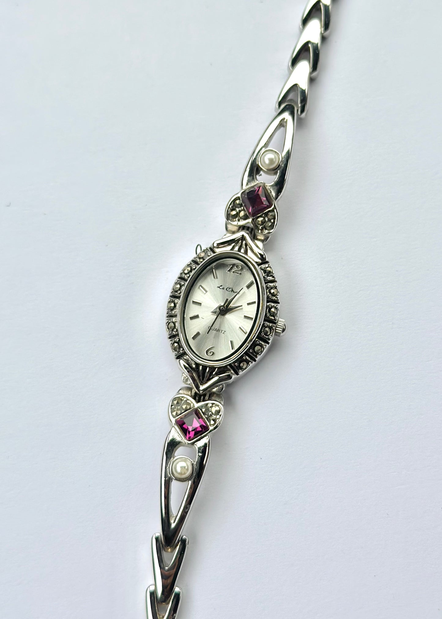 Dainty Stone Silver Watch