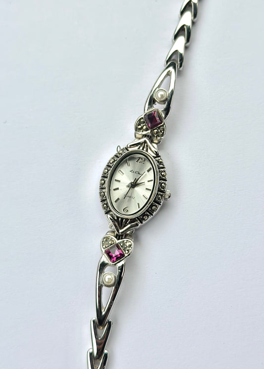 Dainty Stone Silver Watch