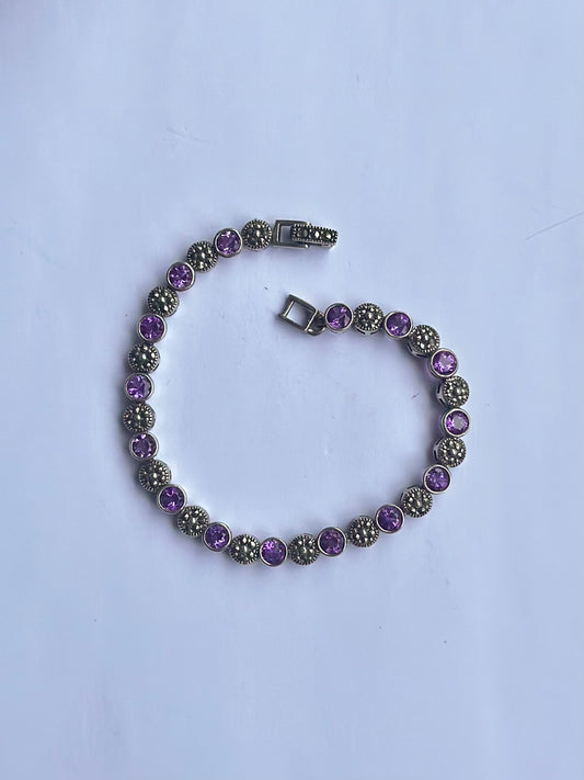 Sterling Silver Amethyst Bracelet